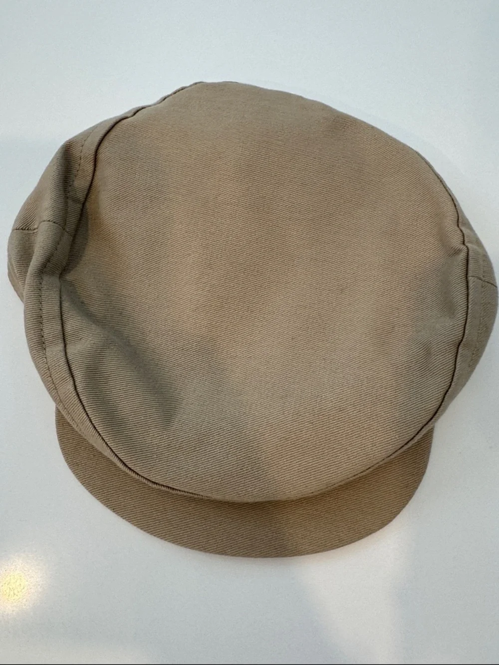 Popelin Kids Tan Twill Newsboy Cap Baker Boy‎ Hat Made in Spain NWT 6-12M